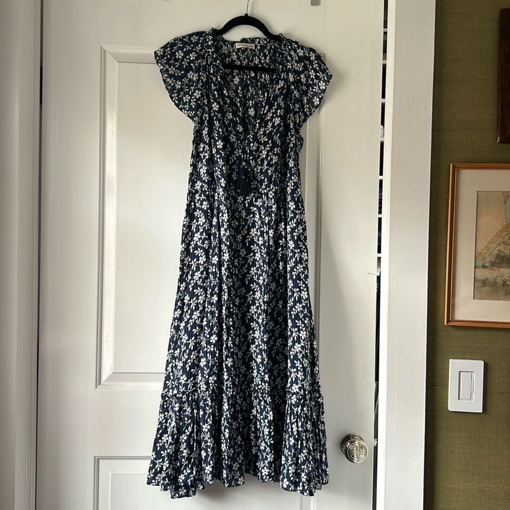 Ulla Johnson blue floral maxi dress. Size 8